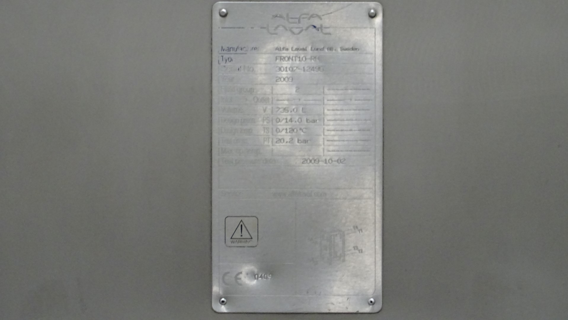 Alfa Laval Plateheat-exchangers front 10 RH